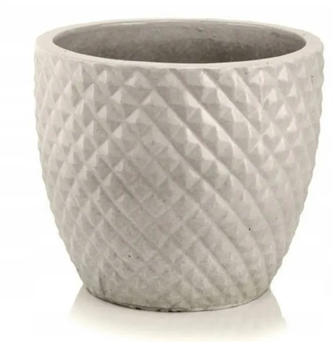 ,KVETINAC GLAZED 30cm -MRIEZKA KREM 28.056.30