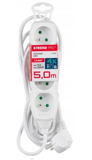 KABEL PREDLZOVACI 4xZASUV. 5m -BIELY