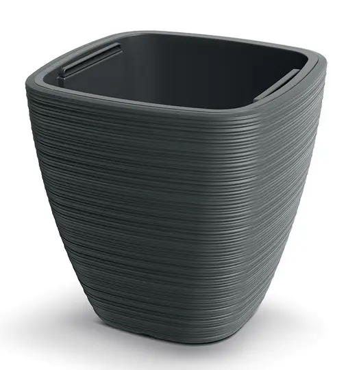 ,KVETINAC VENA SQUARE 28,9cm -TMAVO SEDA