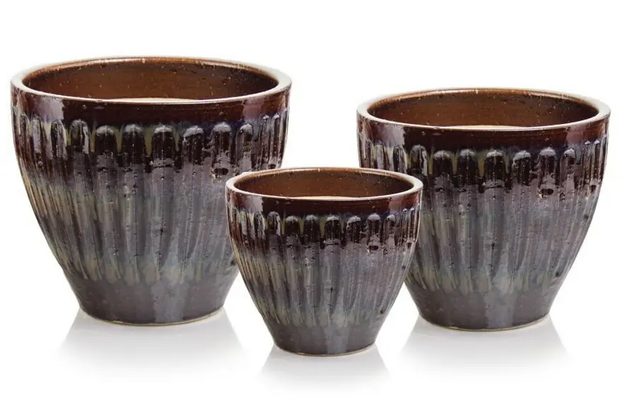 ,KVETINAC GLAZED 30cm -HNEDY 79.015.30