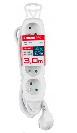 KABEL PREDLZOVACI 4xZASUV. 3m -BIELY