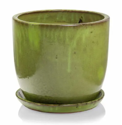 ,KVETINAC GLAZED 32cm -ZELENY 28.021.32