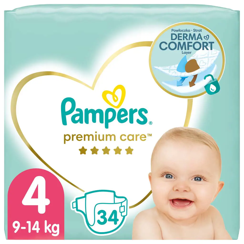 PAMPERS PREMIUM 4 PREMIUM 9-14kg 34ks